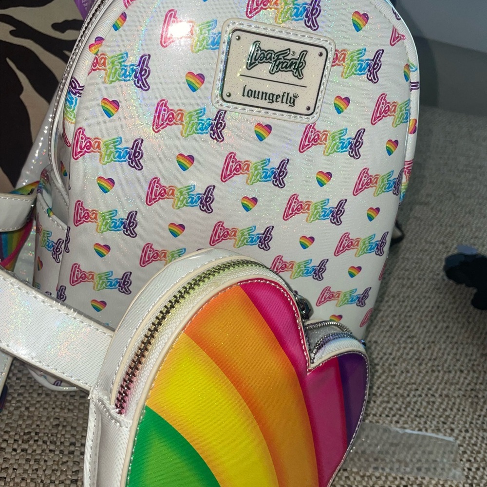Lisa Frank Loungefly Multicolor Heart Backpack